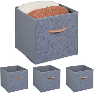 Relaxdays Aufbewahrungsbox 4er Set, - grau