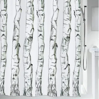 Spirella Duschvorhang Wood 180 x 200 cm schwarz-weiß