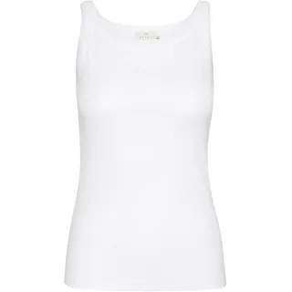 KAFFE Jerseytop KAcarna Damen Jerseytop Basic Sommer Casual Tank Top Unterhemd Shirt Ärmellos U-Ausschnitt Blusentop Optical White XS