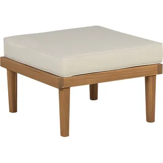 BELIANI Outdoor Ottomane Hellbraun Akazienholz Quadratisch mit Auflage Beige Stoff Rustikal Modern für Terrasse Garten Balkon Möbel Außenbereich - Braun, Beige