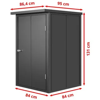 primeyard Geräteschrank 0,84 x 0,84 m Grau