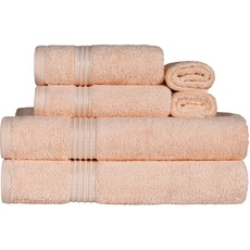 SUPERIOR 6-teiliges Handtuch-Set, ägyptische Baumwolle, Badezimmerutensilien, Handtücher für Badezimmer, Wohnung, Airbnb, Gästebad, Gesicht, Hand, Badetücher, Waschlappen, saugfähig, schnell