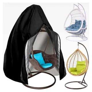 Hängesessel Abdeckung für den Außenbereich, wasserdichte und winterfeste Abdeckung aus 210D Oxford-Gewebe, winddicht und UV-beständig (190x115cm)