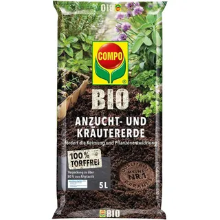Compo Bio Anzucht- und Kräutererde, Torffrei, 5 l