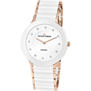 Jacques Lemans 1-1856H Dublin Keramik Damenuhr 32mm 5ATM - Weiß