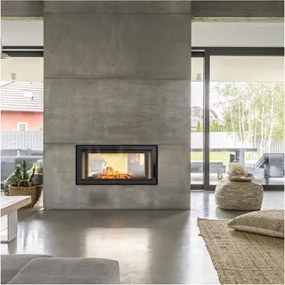 Kamineinsatz aus Stahl KRATKI LUCY TUNNEL 16 kW Ø 200 - Schwarz