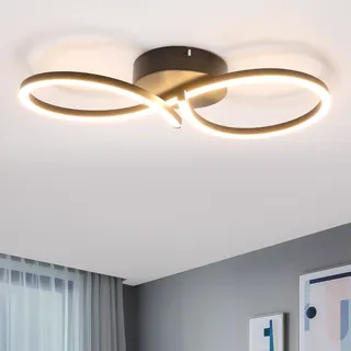 ZMH Deckenlampe LED Deckenleuchte Wohnzimmer 24W Wohnzimmerlampe Modern Kreative Design Schwarz Küchenlampe 3000K Warmweiß Schlafzimmerlampe Flur Metall Deckenleuchten für Küche Büro - Schwarz
