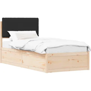 vidaXL Bettgestell mit gepolstertem Kopfteil Schwarz 80 x 200 cm - Schwarz