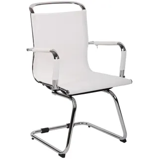 CLP Schwingstuhl Netzstoff weiß , Weiß , Metall , 58x94x48 cm , Esszimmer, Stühle, Schwingstühle