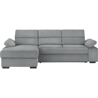 Cantus Ecksofa , Grau , Textil , Uni , Ottomane links, L-Form , 258x166 cm , Typenauswahl, Stoffauswahl, seitenverkehrt erhältlich , Wohnzimmer, Sofas & Couches, Wohnlandschaften, Ecksofas