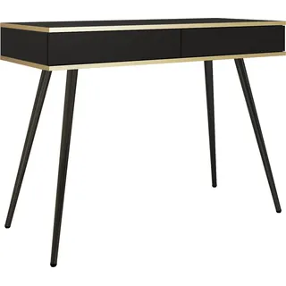 Schminktisch mit Schubladen Rodi - Konsolentisch 100 cm, gold Accessoires mit Beinen - Schwarz - Schwarz