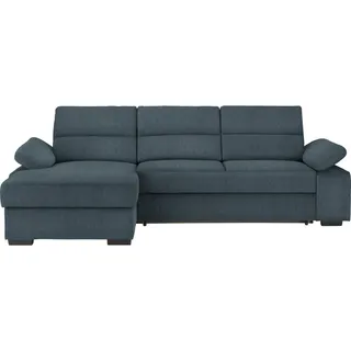 Cantus Ecksofa , Blau , Textil , Uni , Ottomane links, L-Form , 258x166 cm , Typenauswahl, Stoffauswahl, seitenverkehrt erhältlich , Wohnzimmer, Sofas & Couches, Wohnlandschaften, Ecksofas