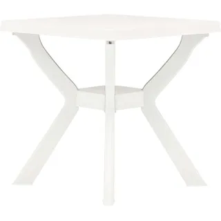 vidaXL Bistrotisch Weiss 70/70/72 Cm Kunststoff , Weiß , 70x72x70 cm , Gartenmöbel, Gartentische