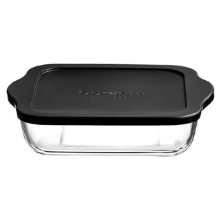 Borcam Backform aus Glas 3,2L mit Deckel Ideal für Kuchen, Desserts oder Ofengerichte - Transparent