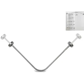 Fesatccoz Duschvorhangstange L Form, 70-95cm Verstellbare Duschstange Ohne Bohren, Duschvorhang Halterung Aus Edelstahl, Maximale Stabilität Duschvorhang Ecke