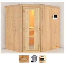 Bild Sauna »Stine«, (Set), 9 KW-Ofen mit externer Steuerung beige