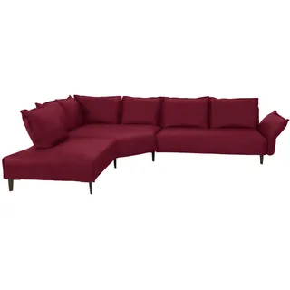 W.Schillig Ecksofa , Rot , Leder , Echtleder , Semi-Anilinleder , Ottomane links, L-Form , 340x272 cm , Goldenes M, Emas, Dgm , Typenauswahl, Lederauswahl, Stoffauswahl, seitenverkehrt erhältlich, Rücken echt, individuell planbar , Wohnzimmer, Sofas & Couches, Wohnlandschaften, Ecksofas