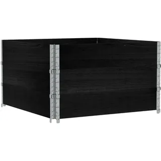 vidaXL Paletten-Aufsatzrahmen 3 Stk. Schwarz 100x100 Massivholz Kiefer - Schwarz