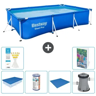 Bestway Steel Pro Rechteckig - 300x201x66 cm - 7-teilig S167 - Blau