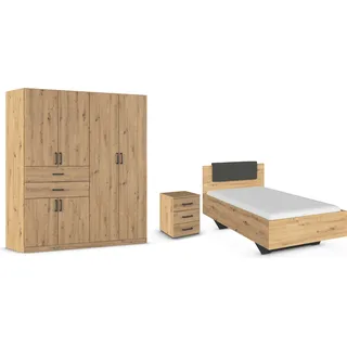 Rauch »Komplettzimmer Komplettschlafzimmer Schlafzimmer-Set (3-St.) MAIKA« Set, 3 Stk. tlg. Schrank 3 Breiten, 2 Höhen, Bett 100 cm, Nachttisch MADE IN GERMANY,