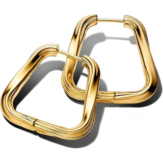 Pandora Essence Große Verdrehtes Dreieck Creolen-Ohrringe aus 14 Karat Vergoldetem Sterling Silber, 263876C00