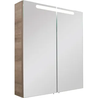 Fackelmann Spiegelschrank A-Vero Graueiche 70 cm mit Softclose Türen