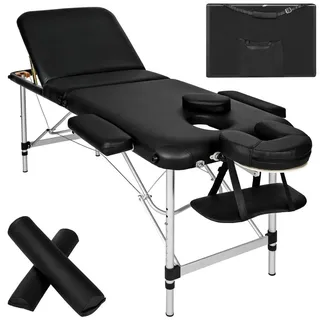 tectake Massageliege 3 Zonen, 210 x 95 x 89 cm, schwarz , Schwarz , Metall , 95x89x210 cm , Freizeit & Co, Wellness & Gesundheit, Gesundheit
