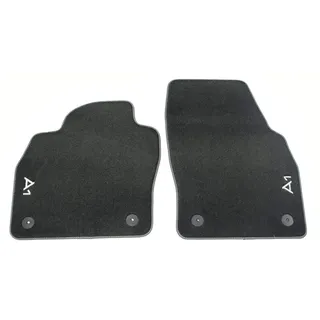 Audi 82B061275MNO Premium Textilfußmatten 2X Stoffmatten vorn Velours Matten schwarz, mit A1 Schriftzug
