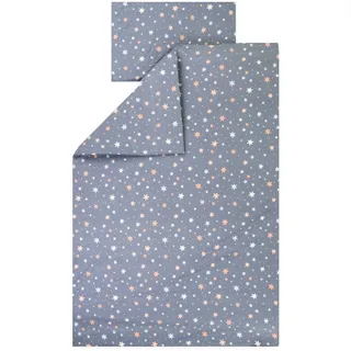 Julius Zöllner Kinderbettwäsche 100x135 + 40x60 cm, 2-teiliges Set aus Deckenbezug und Kissenbezug, 100 Jersey-Baumwolle, mit Reißverschluss, Standard 100 by OEKO-TEX, Shiny Stars