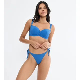 Bikini-Hose TRIUMPH "Palina Love by the Sea Brazilian", Damen, Gr. 38, N-Gr, blau (very blau), Microfaser, Obermaterial: 77% Polyamid, 23% Elasthan, Badehosen Bikini-Hose, Triumph x Palina Rojinski