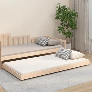 vidaXL Massivholzbett ohne Matratze 100x200 cm Kiefernholz - Braun