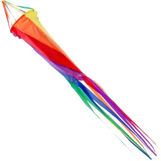 Wolkenstürmer® Windsack, 150 cm – Regenbogen Windturbine - UV-beständig, robust und wetterfest - inkl. Aluwirbel - Dekoration für Garten