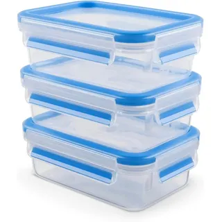 Emsa Frischhaltedose rechteckig blau 0,55 l 3-teilig