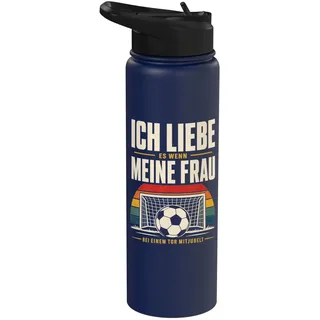 Ich Liebe Meine Frau Bei Einem Tor Mitjubelt Fußball Fan Stainless Steel Insulated Water Bottle