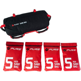 Pure2Improve Sandsack Sandsack, Schwarz/Rot, One Size, p2i100160 20kg (4X 5kg Einzelsäcke)