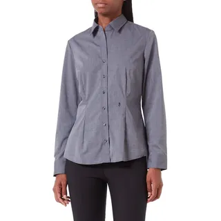Damen Longbluse Oversized 1/1 Hemdblusenkragen 97% Baumwolle 3% Elastan