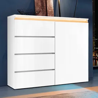 Home Affaire Highboard 120 x 105 x 40 cm Weiß hochglanz