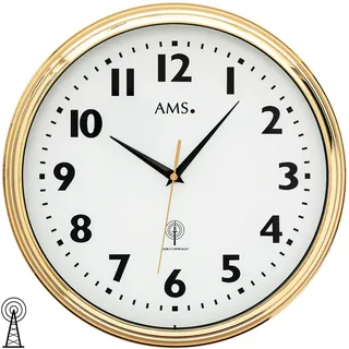 AMS Funkwanduhr 32,00 cm 5963 gold