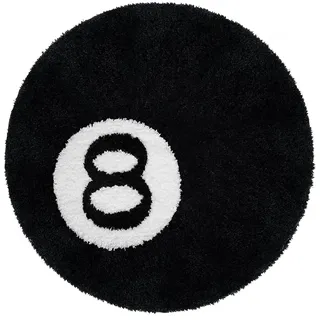 PLNVNVP Billard Teppich Kinderzimmer,Schwarzer 8 Ball Billard Teppich,Rund Billards Anti-Cashmere Teppichs, Kinderzimmer Stuhl Teppichs Badematte (60 x 60 cm)
