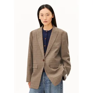 KARIERTER OVERSIZED BLAZER |   Bio-Baumwoll Mix - braun (S)
