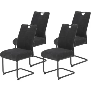 Hela Tische, 4er Set Esszimmerstuhl Merkur, XL Sitzbreite, 140kg belastbar, Schwinger Metallgestell
