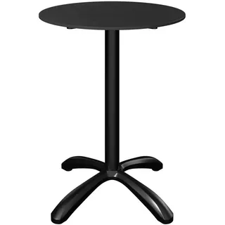 Ambia Garden Balkontisch , Anthrazit , Metall, Stein , rund , 60x74x60 cm , UV-beständig , Gartenmöbel, Gartentische, Klapptische