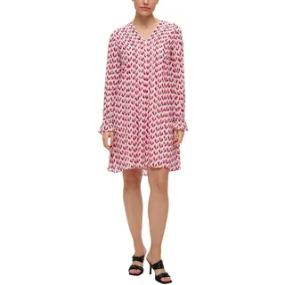 s.Oliver BLACK LABEL Tunikakleid Sommerkleid mit Minimalprint und aus Viskose, beige