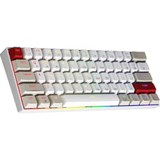 Newmen GM610 Gaming Tastatur Kabellos,60% Prozent Mechanische Bluetooth/2.4Ghz/Mit Kabel,61 Tasten RGB Beleuchtung Hot Swap Anti Ghosting TKL Mini QWERTY Keyboard für PC/Win/Mac,Rote Schalter