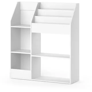 Vicco Kinderregal Luigi Weiß 100.4 x 114.2 cm ohne Faltboxen , Holzwerkstoff , 8 Fächer , Rechteckig , 100.4x114.2x30.9 cm , Babymöbel & Kindermöbel, Babyzimmer, Babyregale & Kinderregale