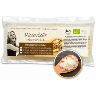 Wellness-Drinks Bio-Wasserkefir mit lebenden Kefirkristallen 30 g