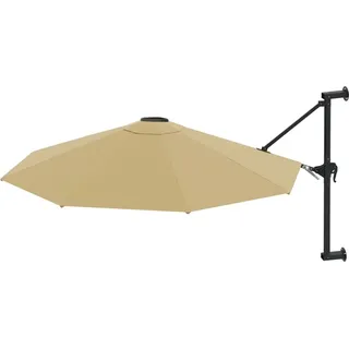 vidaXL Sonnenschirm zur Wandmontage mit Metall-Mast 300 cm Taupe - Taupe