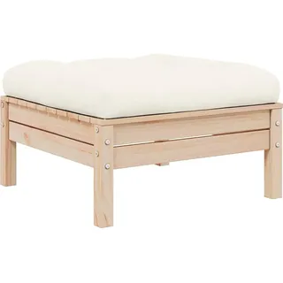vidaXL Gartensofa 2-Sitzer mit Kissen in Creme Massivholz Kiefer - Creme
