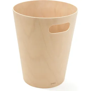 Umbra Woodrow Abfalleimer, Mülleimer, Kosmetikeimer, Badeimer, Papierkorb, Holz, Natur, 7,5 L, 082780-390 - Braun