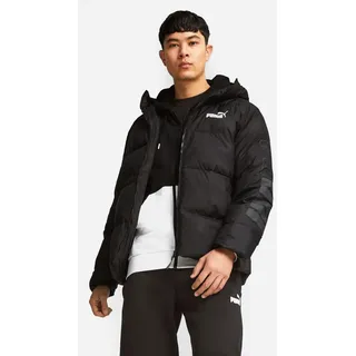 PUMA Herren Winterjacke, warm gefüttert, mit abnehmbarer Kapuze und elastischem Kordelzug